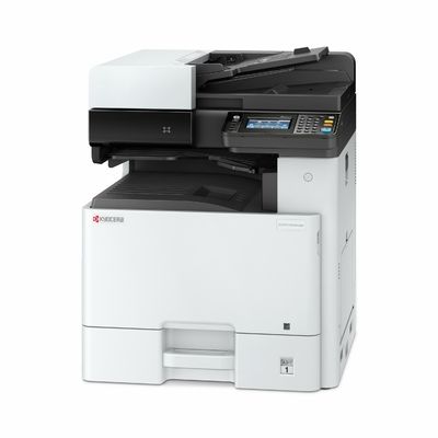 Pachet promo cu imprimanta multifunctionala laser color, A4/A3  Kyocera Ecosys M8124cidn si set de tonere TK 8115 Kyocera Integral pentru 10.000 de pagini.
