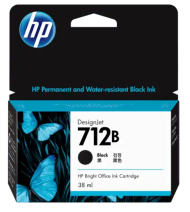Cartus cerneala original  HP 712B, culoare black, pentru HP DesignJet T210, T230, T250, T630, T650, capacitate 38 ml.