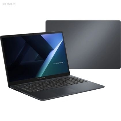 Laptop ASUS ExpertBook B1 B1503CVA-NJ1937 deschis, privit dintr-un unghi din partea stângă, evidențiind tastatura și ecranul.