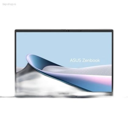 Laptop ASUS Zenbook 14 OLED UX3405CA-PZ314X profil lateral stanga inchis ultra subtire.