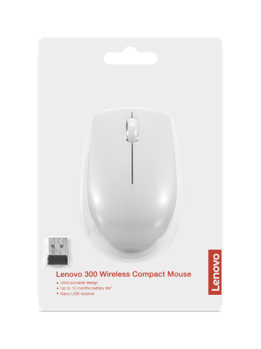 Lenovo 300 Wireless Compact Mouse Grey