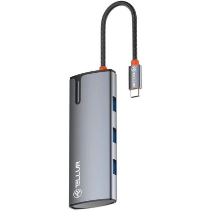 Hub USBC 3.0 Tellur Basic, 4 port, gri