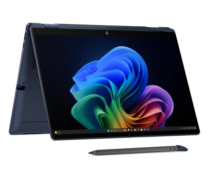 Laptop HP EliteBook X Flip G2i, Procesor Intel Core Ultra X7 358H up to 4.8GHz, 14" 2.8k (2880x1800) OLED 500nits, touch, ram 32GB 9600MHz LPDDR5x, 1TB SSD M.2 PCIe NVMe, Intel Arc B390 graphics, culoare Atmospheric Blue, Windows11 Pro