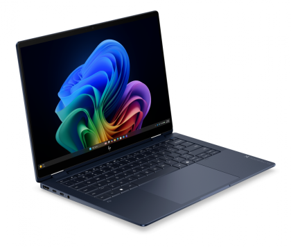 Laptop HP EliteBook X Flip G2i, Procesor Intel Core Ultra X7 358H up to 4.8GHz, 14" 2.8k (2880x1800) OLED 500nits, touch, ram 32GB 9600MHz LPDDR5x, 1TB SSD M.2 PCIe NVMe, Intel Arc B390 graphics, culoare Atmospheric Blue, Windows11 Pro
