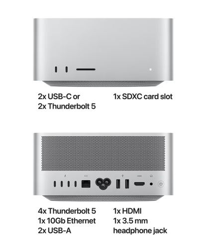Desktop Apple Mac Studio M4 Max, Procesor Apple M4 Max cu CPU 16 core, GPU 40 core, ram 64GB, 2TB SSD, macOS Sequoia