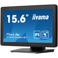 IIYAMA TOUCH T1633MSC-B1 15.6" PCAP 10 points multi-touch 1920 x 1080 @60Hz 450 cd/m² 1000:1 5ms projective capacitive IP54 (front)