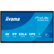 Iiyama ProLite TE8615A-B1AG - 86" Diagonal Class (85.6" viewable) LED-backlit displayinteractive digital signage with touchscreen (multi touch) / 8-microphone array / optional slot-in PC capability 4K UHD (2160p) 3840 x 2160 black (bezel) matte