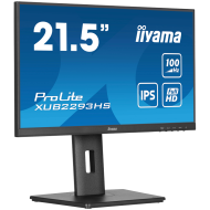 IIYAMA Monitor LED XUB2293HS-B6 21.5" IPS 1920 x 1080 @100Hz 16:9 250 cd/m² 1000:1 1ms HDMI DP USB Hub height, swivel, tilt, pivot (rotation both sides)
