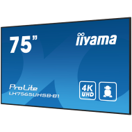 IIYAMA LFD LH7565UHSB-B1 74.5" 3840x2160 16:9 800cd 1200:1 Android 11 OS, iiSignage2, FailOver, EShare 24/7 landscape, portrait