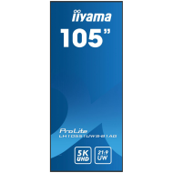 105"UW, 5120x2160 UW5K, IPS panel, 1x HDMI (UHD), DisplayPort and USB-C (UW5K), Output 1x DP (SST), OPS-slot (UW5K), 500cd/m2, 1200:1 Static Contrast, Landscape or Portrait mode, Speakers 2x 10W, Control LAN, 24/7 Operation, VESA 1500x600