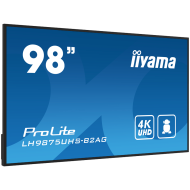 IIYAMA LFD LH9875UHS-B2AG  98" 4K UHD Professional Digital Signage display featuring Android OS, iiSignage² and OPS PC slot landscape, portrait Android 11 OS, iiSignage², FailOver, EShare