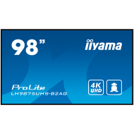 IIYAMA LFD LH9875UHS-B2AG  98" 4K UHD Professional Digital Signage display featuring Android OS, iiSignage² and OPS PC slot landscape, portrait Android 11 OS, iiSignage², FailOver, EShare