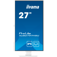 27" WHITE IPS-panel, 1920x1080@100Hz, 300cd/m2, 15cm Height Adj. Stand, Speakers, HDMI, DisplayPort, 1ms (MPRT), USB 2x2.0, dual monitor setup with XUB2797HSN-W2