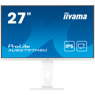 27" WHITE IPS-panel, 1920x1080@100Hz, 300cd/m2, 15cm Height Adj. Stand, Speakers, HDMI, DisplayPort, 1ms (MPRT), USB 2x2.0, dual monitor setup with XUB2797HSN-W2