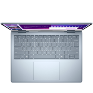 Laptop Dell 14 Plus 2-in-1, Procesor Intel Core Ultra 9 288V up to 5.1GHz, 14" FHD+ (1920x1200) IPS anti-glare 300nits, touch, ram 32GB on board 8533MHz LPDDR5x, 1TB SSD M.2 PCIe NVMe, Intel® Arc graphics, culoare Ice Blue, Windows11 Pro