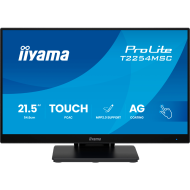 Iiyama ProLite T2254MSC-B2AG - LED monitor 22 inch 21.5 inch viewable touchscreen 1920 x 1080 Full HD 1080p 100 Hz IPS 300 cd m2 1300 1 4 ms HDMI DisplayPort speakers matte black T2254MSC-B2AG