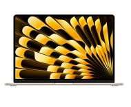 Laptop Apple MacBook Air 15", Procesor Apple M5 CPU cu 10 nuclee, GPU cu 10 nuclee, Neural Accelerators, 15.3"(2880 x 1864) IPS 500nits, ram 24GB, 1TB SSD, tastatura INT, culoare Starlight, macOS Tahoe