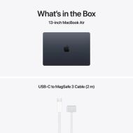 Laptop Apple MacBook Air 13", Procesor Apple M5 CPU cu 10 nuclee, GPU cu 10 nuclee, 13.6"(2560 x 1664) IPS 500nits, ram 16GB, 512GB SSD, tastatura US, culoare Midnight, macOS Sequoia