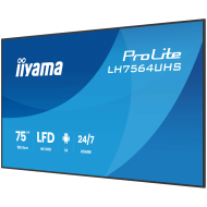 IIYAMA LFD LH7564UHS-B1AG 75" VA 3840 x 2160 60Hz 500 cd 5000:1 6.5ms Android 14 OS, iiSignage, iiControl, iiShare, EShare, FailOver, TeamViewer, PDF & Media Player, iiBrowser, File manager