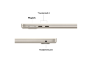 Laptop Apple MacBook Air 13", Procesor Apple M5 CPU cu 10 nuclee, GPU cu 10 nuclee, Neural Accelerators, 13.6"(2560 x 1664) IPS 500nits, ram 16GB, 2TB SSD, tastatura INT, culoare Starlight, adaptor 70W, macOS Tahoe
