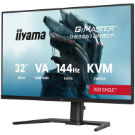 IIYAMA Gaming Monitor 32 VA Gaming G-Master Red Eagle FreeSync Premium 3840x2160 144Hz 400cd/m2 2xHDMI 2.1 DisplayPort USB-C 95W PD KVM 0.6ms MPRT speakers USB 2x3.2 2xC Black Tuner 15cm height adjustable stand
