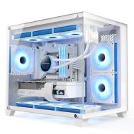 Carcasa 1STPLAYER Gaming MV6 TP WHITE