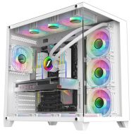 Carcasa 1STPLAYER Gaming MV8 TP WHITE